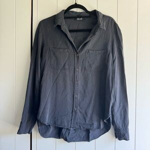 Rock & Republic silky button down distressed soft fabric long sleeves size Med